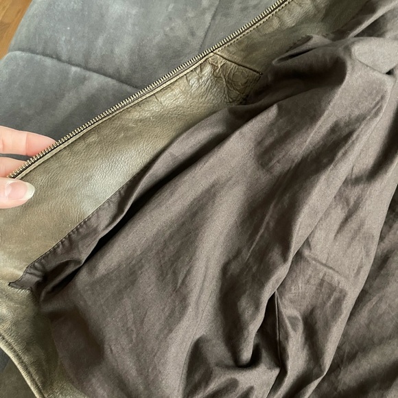 Sundance Catalog Brown “Legend” Leather Moto Jacket - EUC - size 16 - Picture 6 of 8